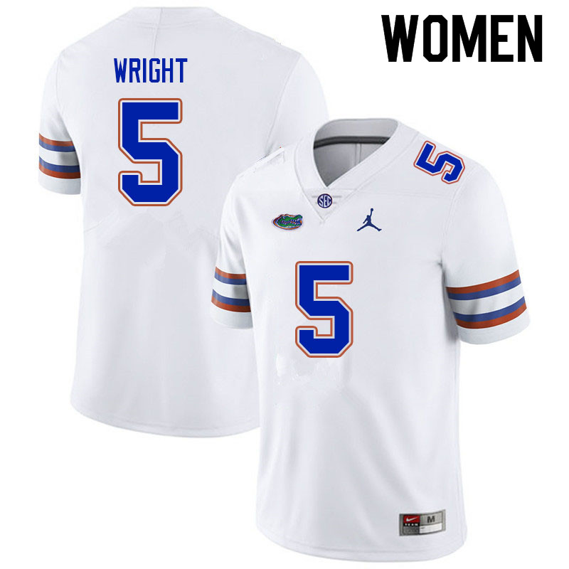 Women #5 Nay'Quan Wright Florida Gators College Football Jerseys Sale-White - Click Image to Close